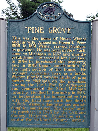 Pine Grove Marker, located in Pontiac Michigan.  Image ©2014 Look Around You Ventures, LLC.